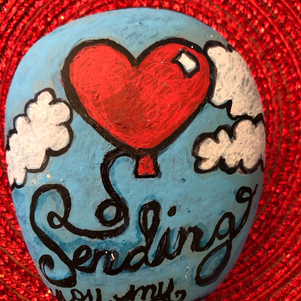SENDING YOU MY LOVE HAND PAINTED ROCK - Picture 11 of 11